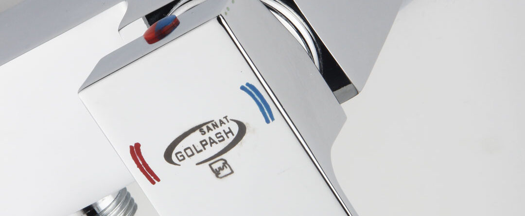 نمای افکتیو از شیرآلات گلپاش صنعت با تمرکز بر جزئیات طراحی در پروژه عکاسی صنعتی استودیو گرانو